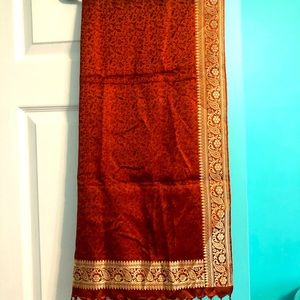 Beautiful gold trimmed Indian design scarf